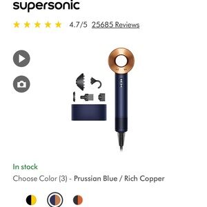 New! Dyson Supersonic™ hair dryer (Prussian Blue/Rich Copper)